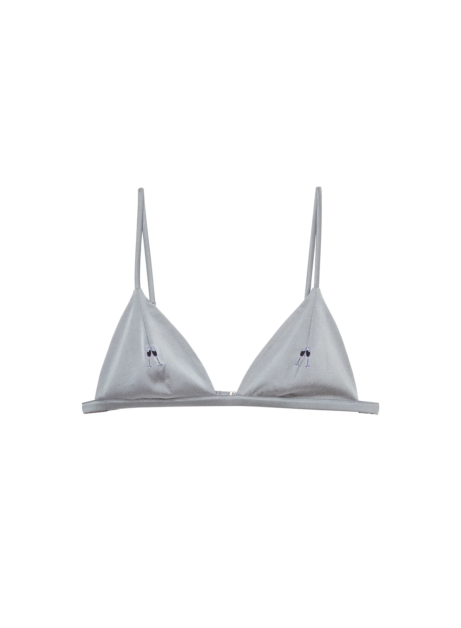 Champagne Embroidered Luxe Triangle Bra - Image 4