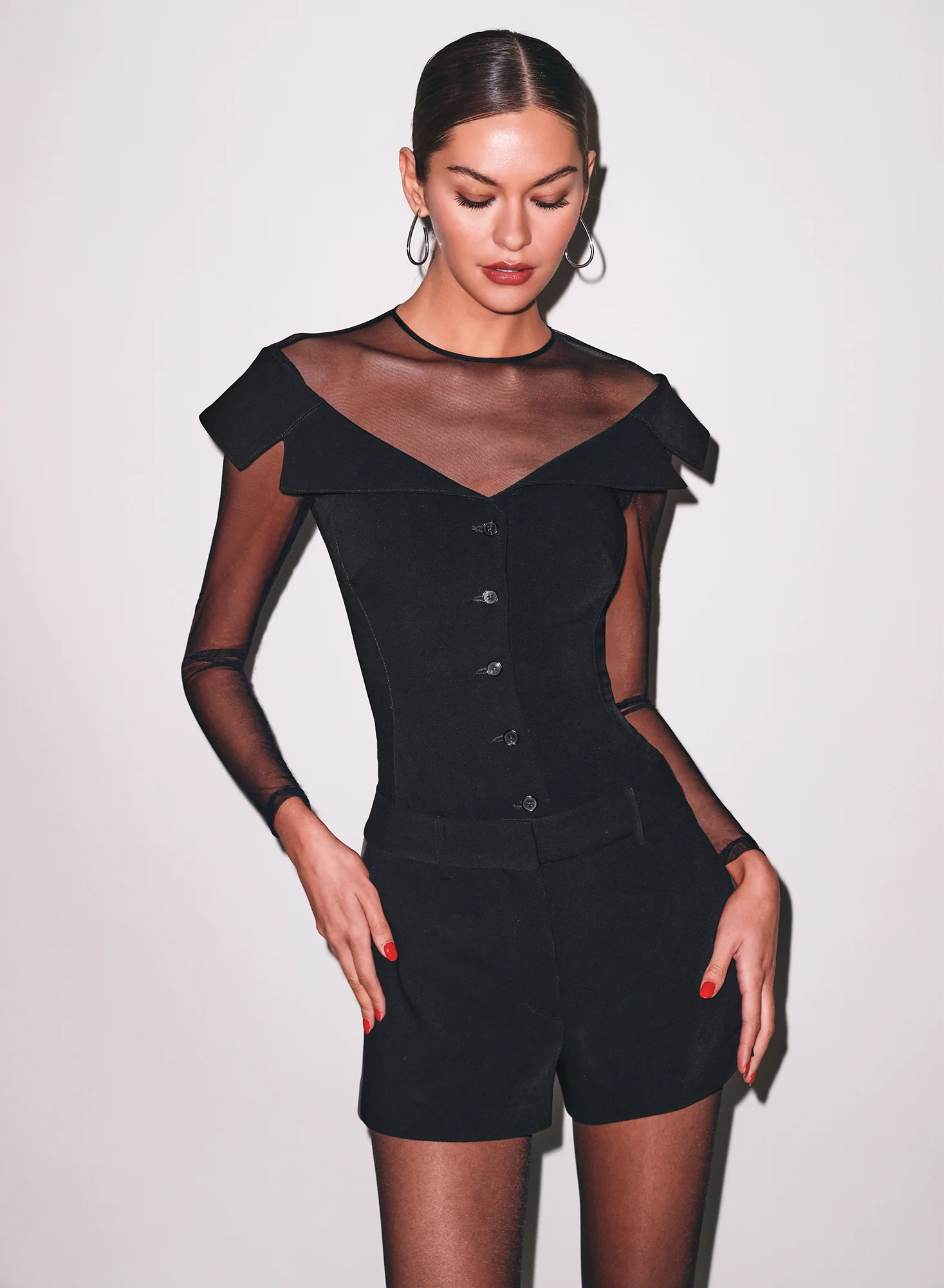 Cold Shoulder Tailored Bodysuit