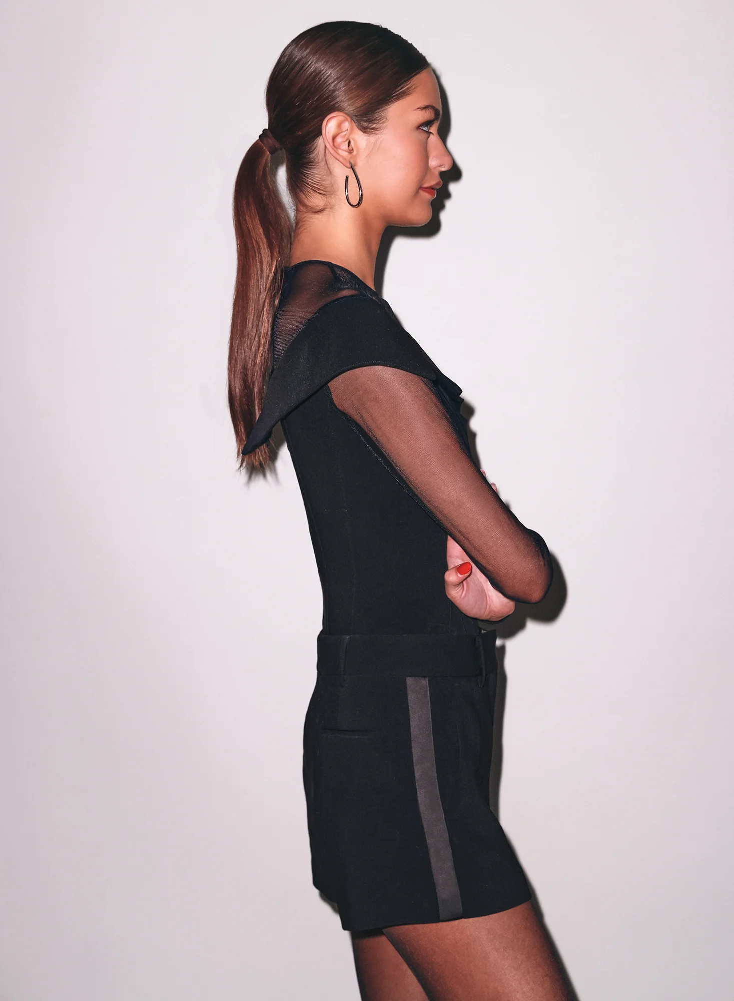 Cold Shoulder Tailored Bodysuit - Image 6