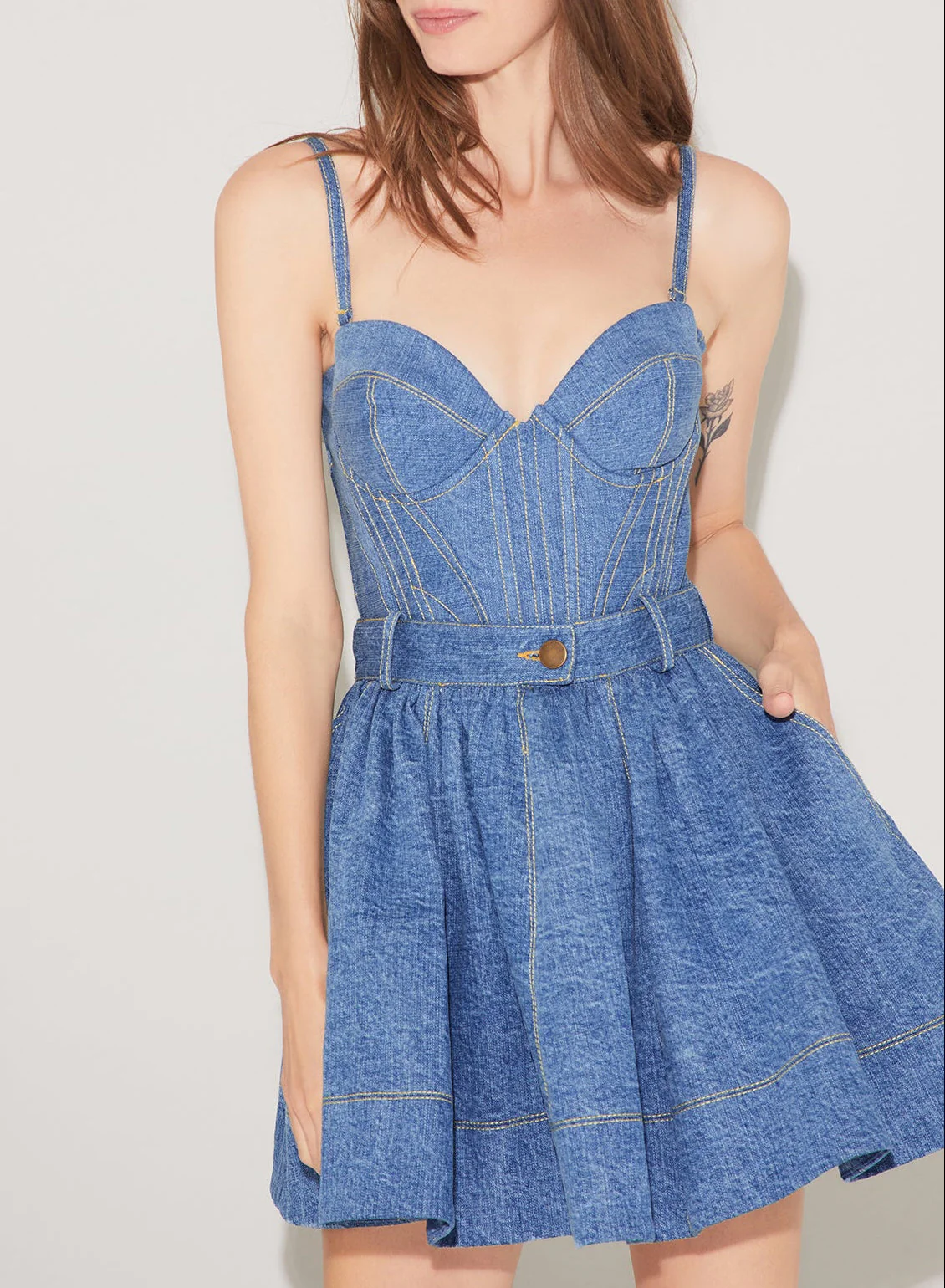 Denim Bustier Top