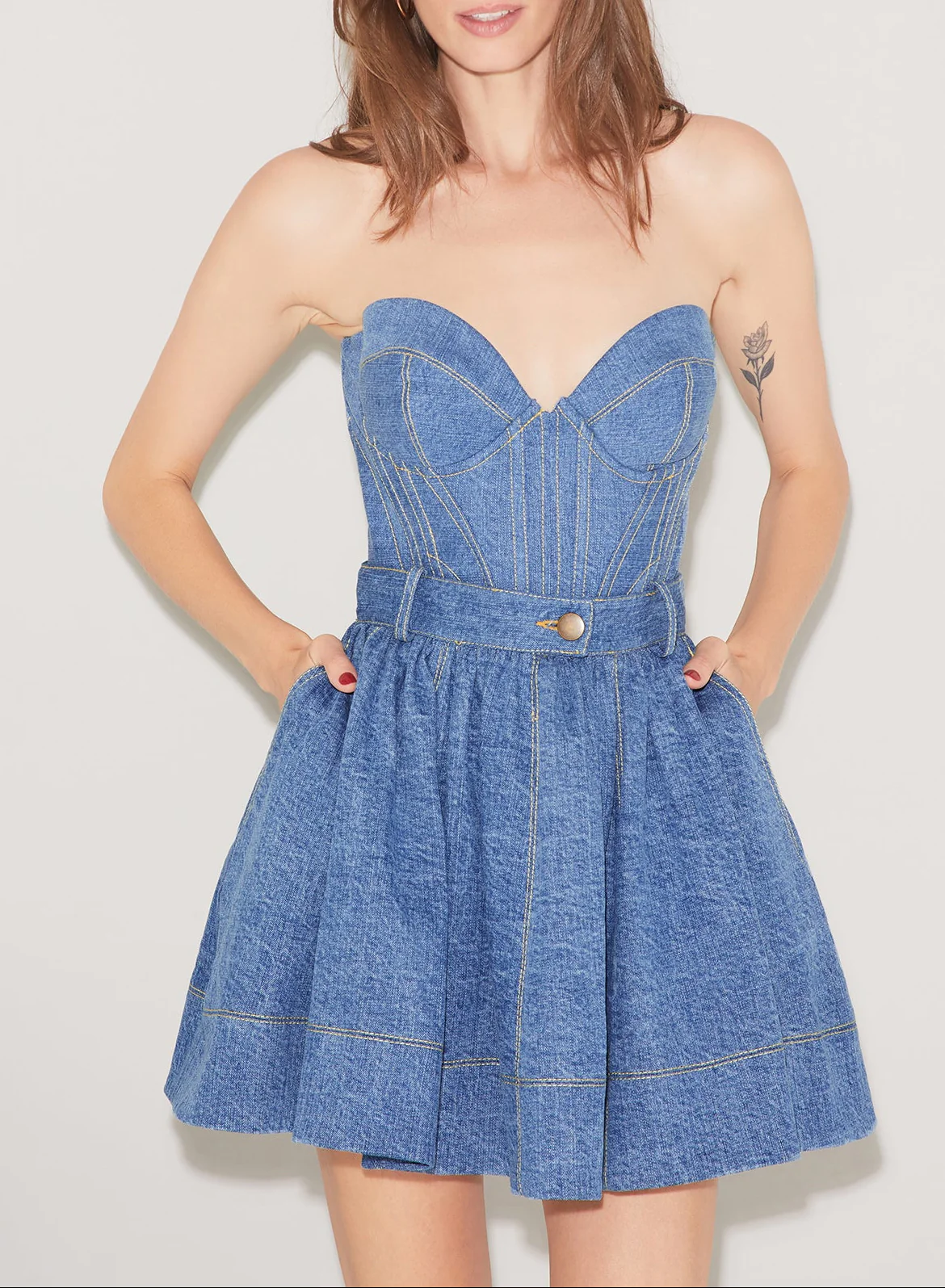 Denim Bustier Top - Image 2