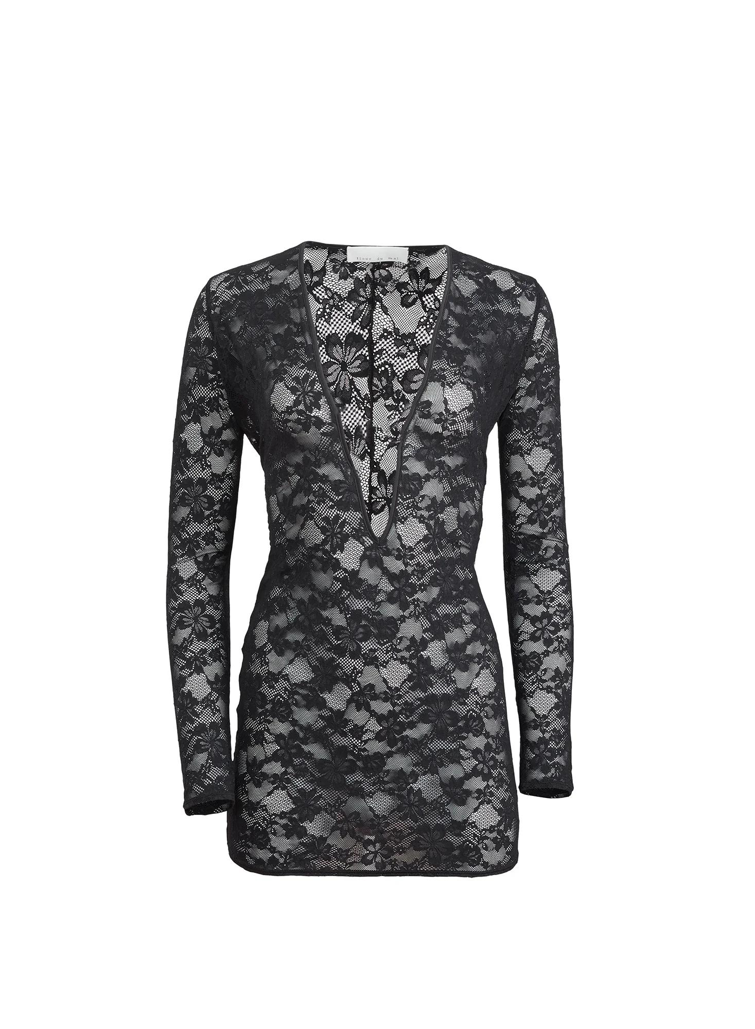 Le Stretch Lace Plunge Mini Dress - Image 5