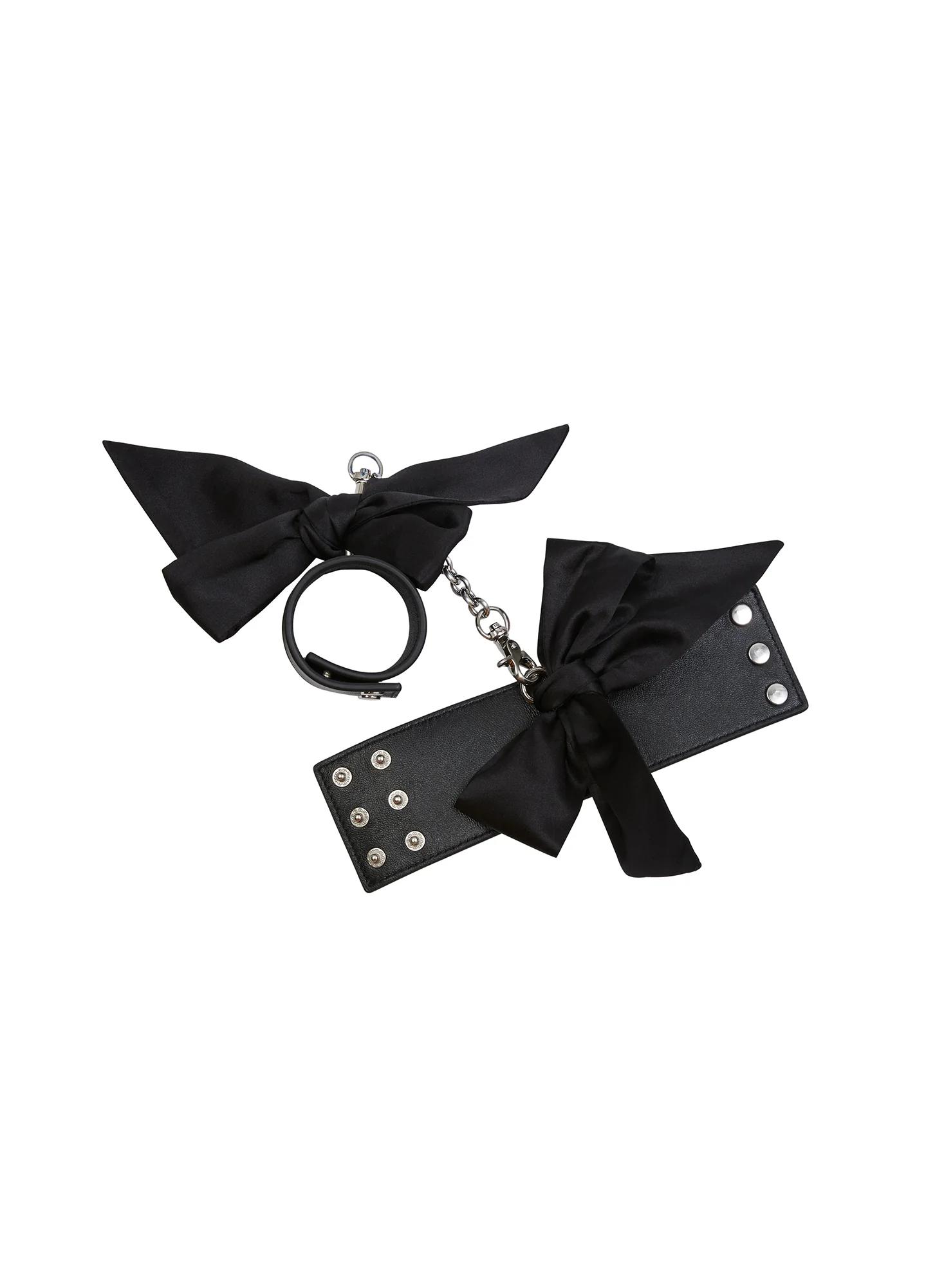 Leather Cuffs with Silk Bows - Image 4