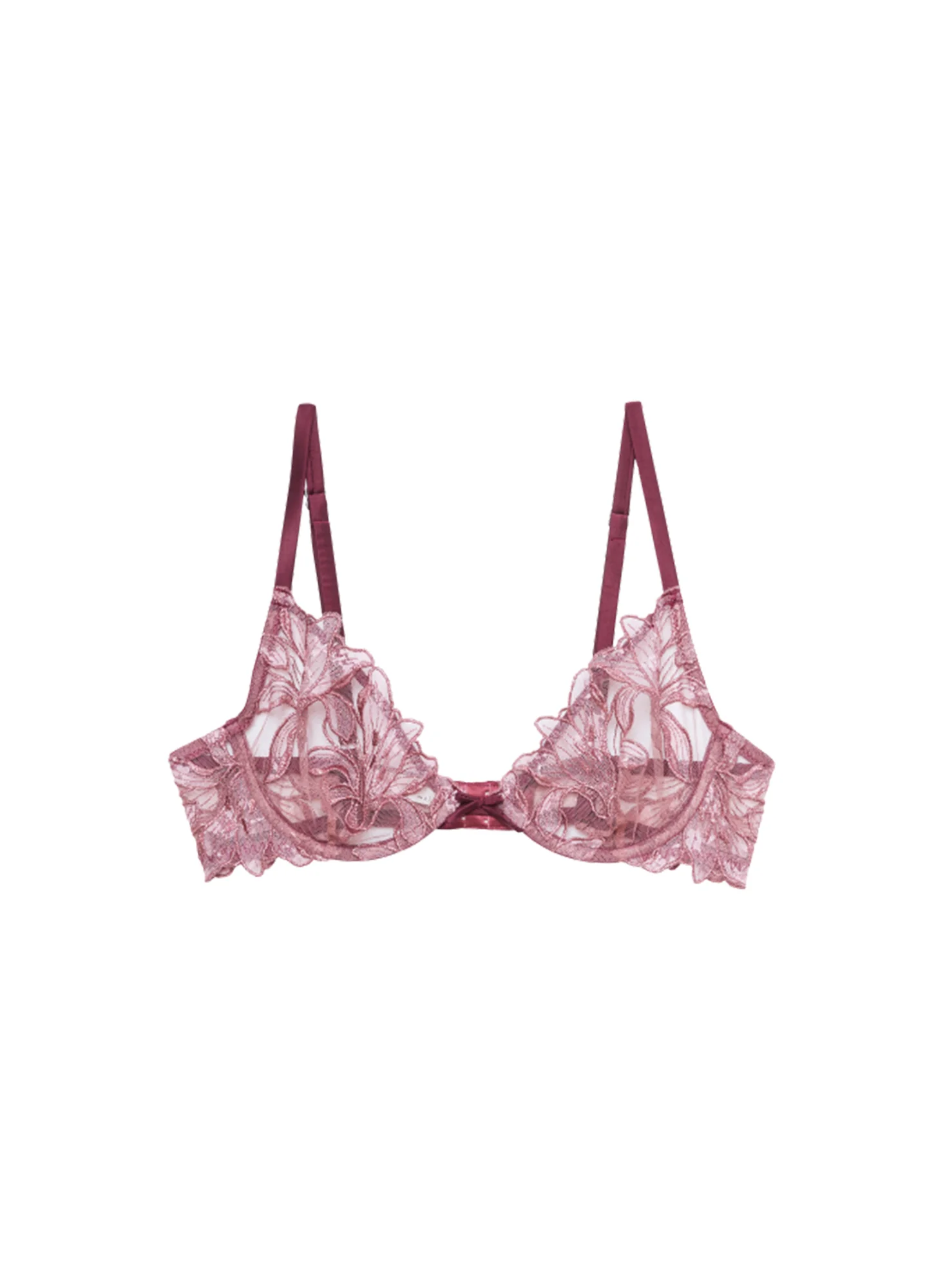Lily Embroidery Plunge Demi Bra - Image 2