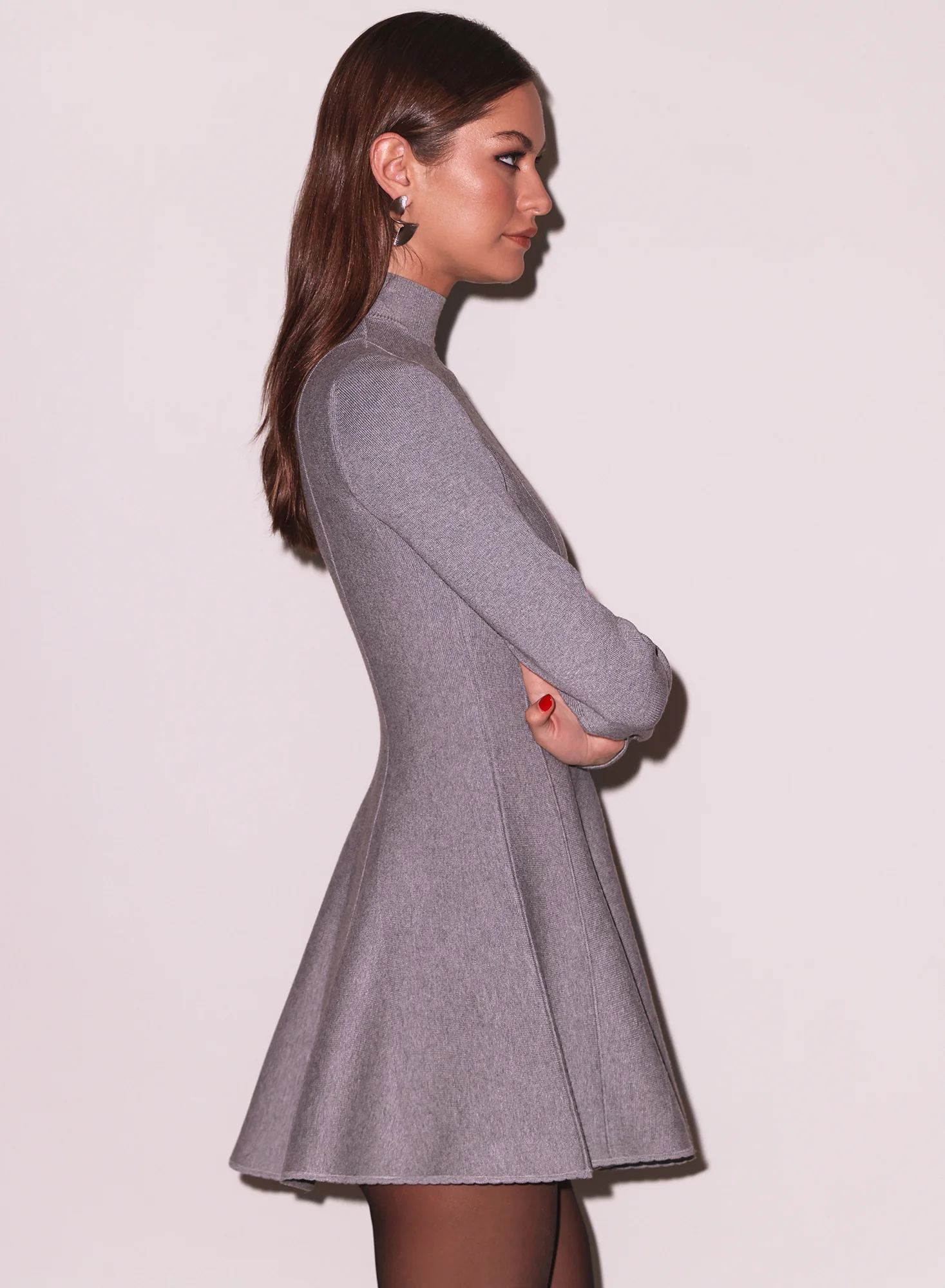 Long Sleeve Flared Corset Dress - Image 3
