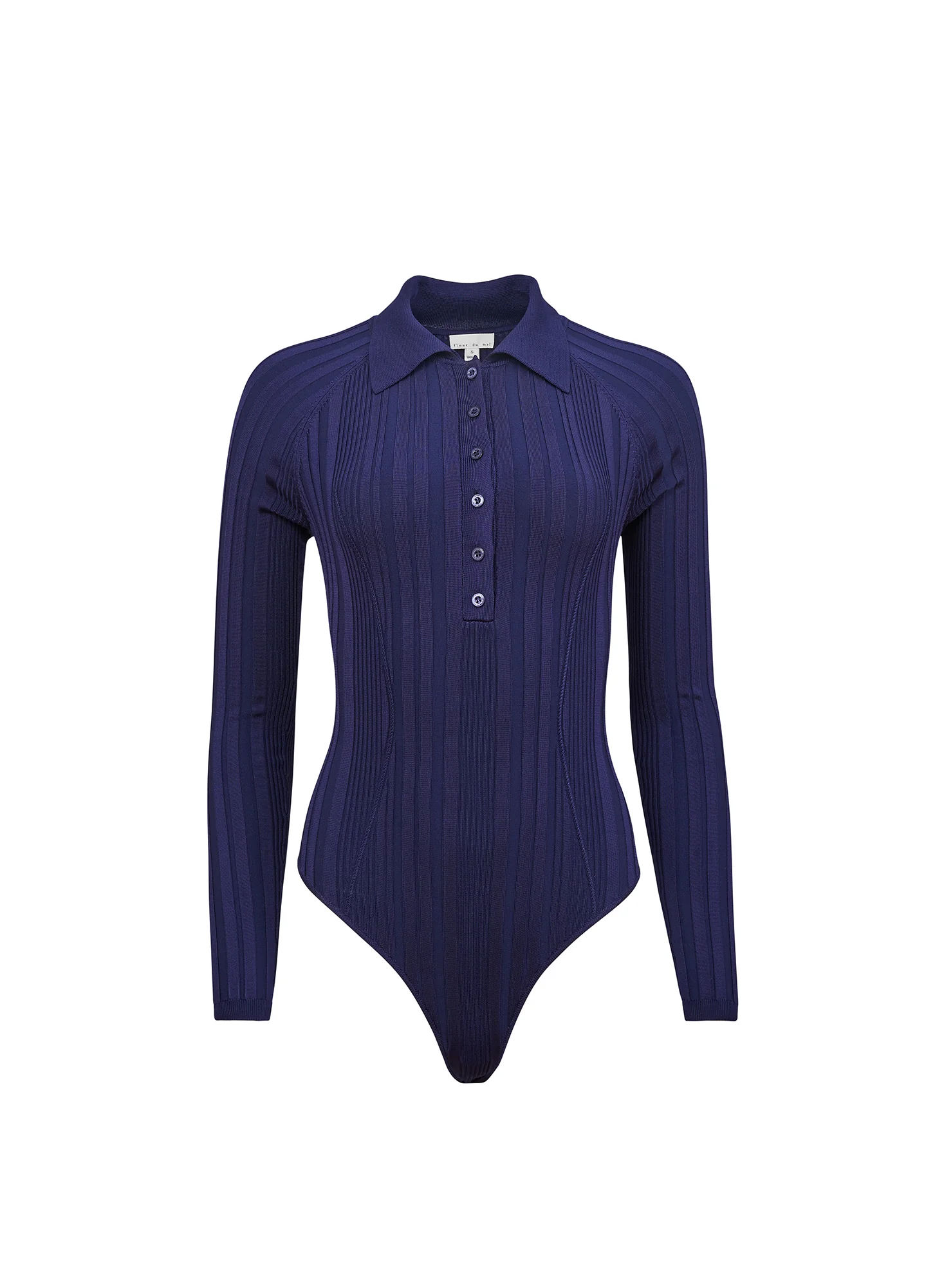 Long Sleeve Rib Polo Bodysuit - Image 3