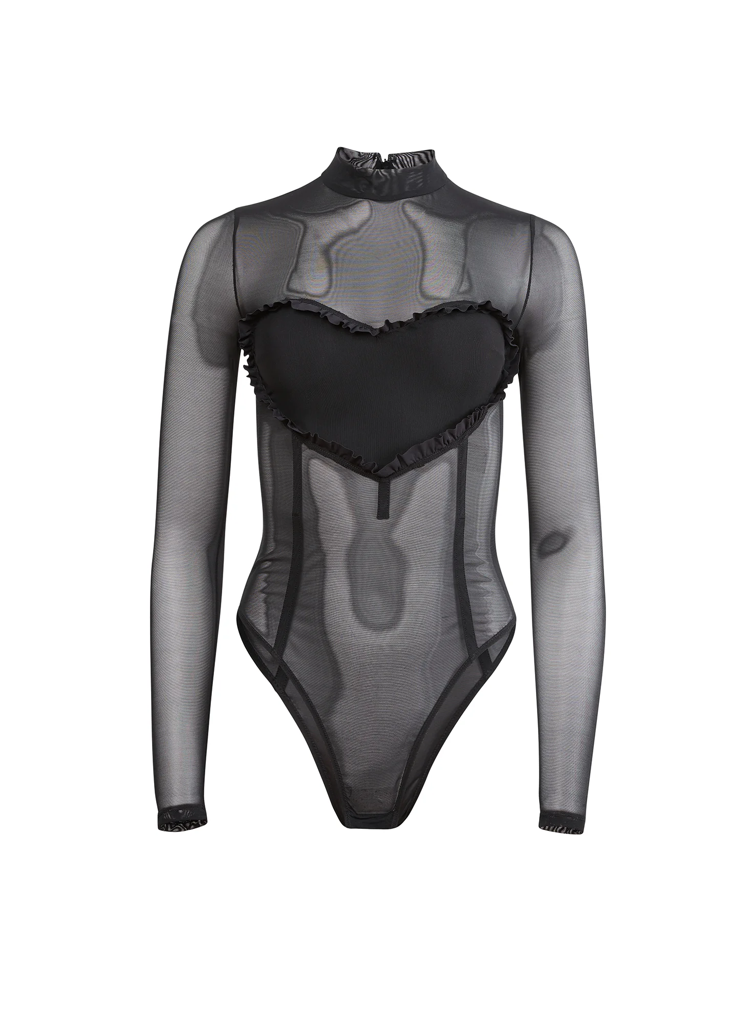 Mesh Ruffle Heart Bodysuit - Image 3