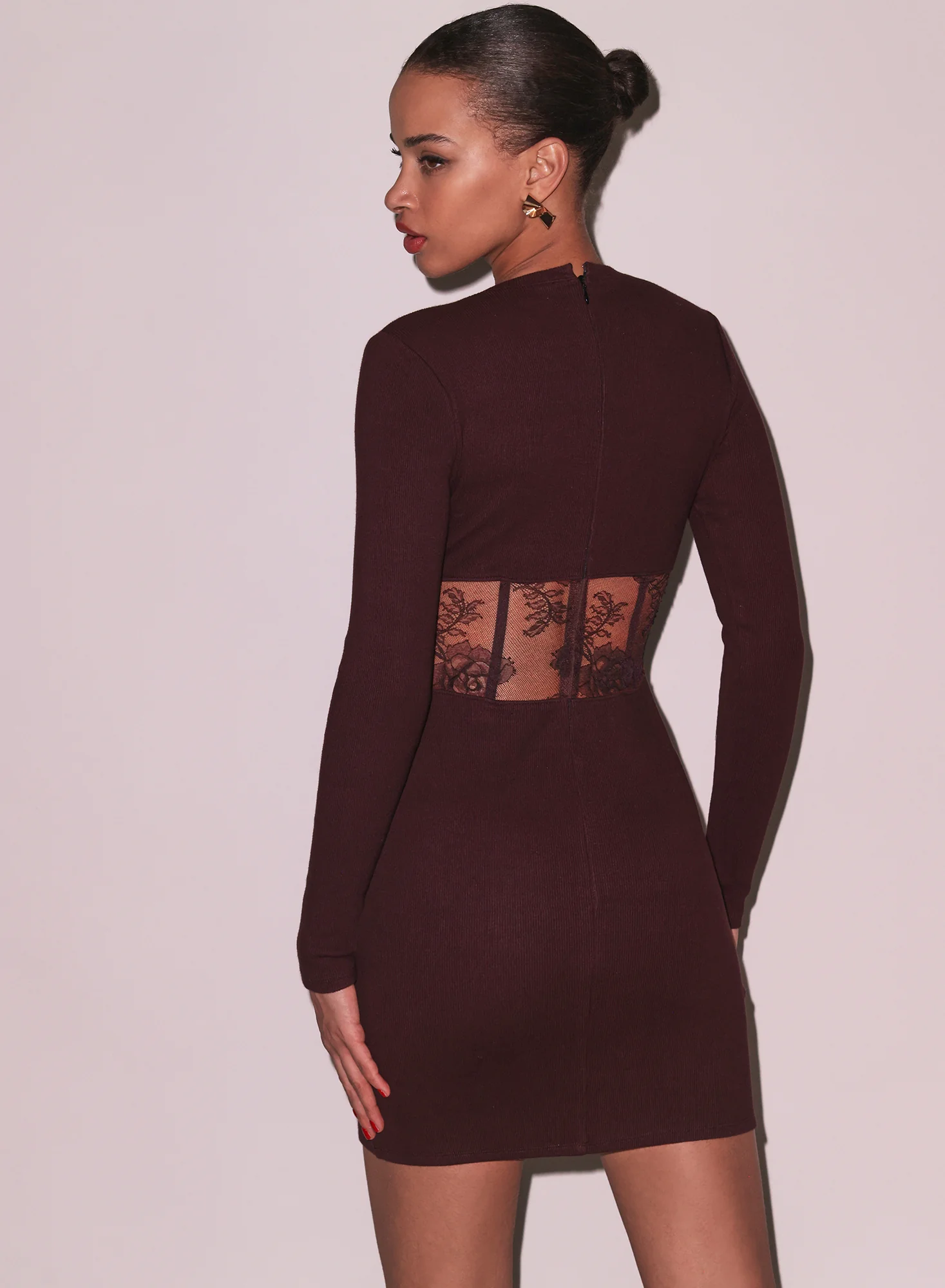 Rib & Bouquet Lace Boned Dress - Image 6