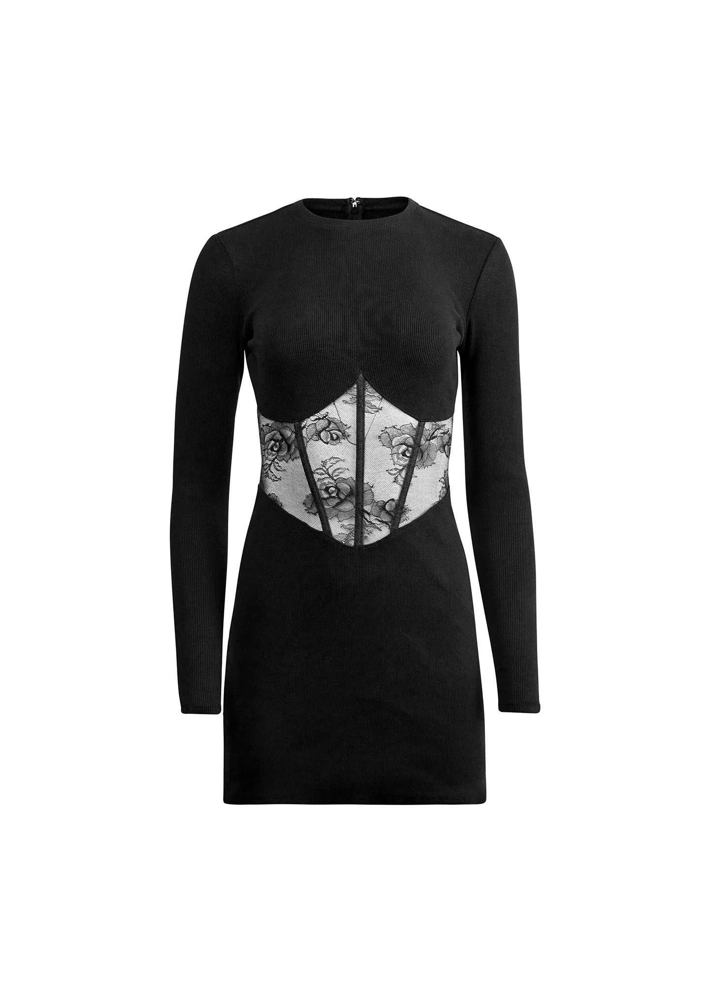 Rib & Bouquet Lace Boned Dress - Image 5