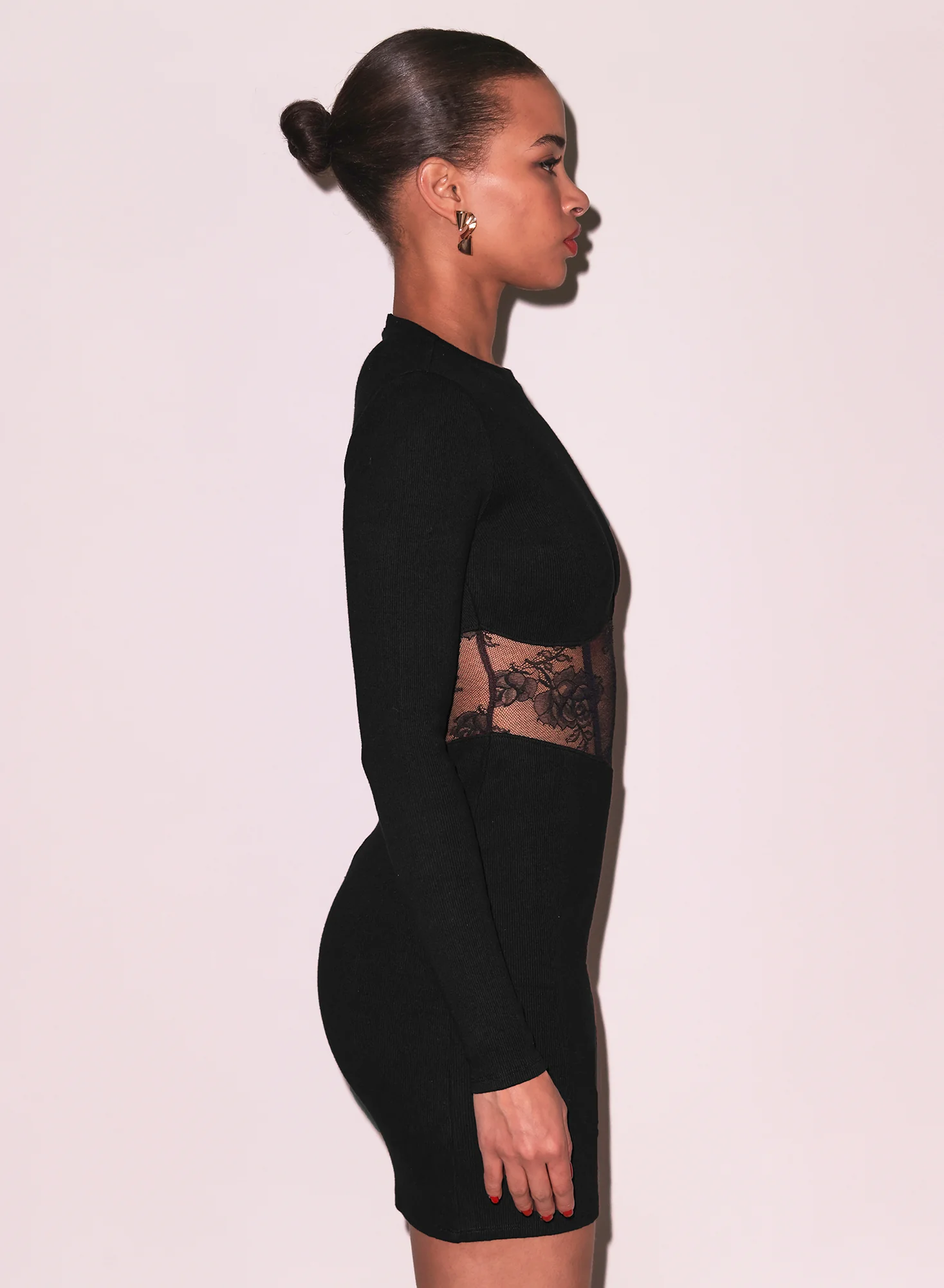 Rib & Bouquet Lace Boned Dress - Image 6