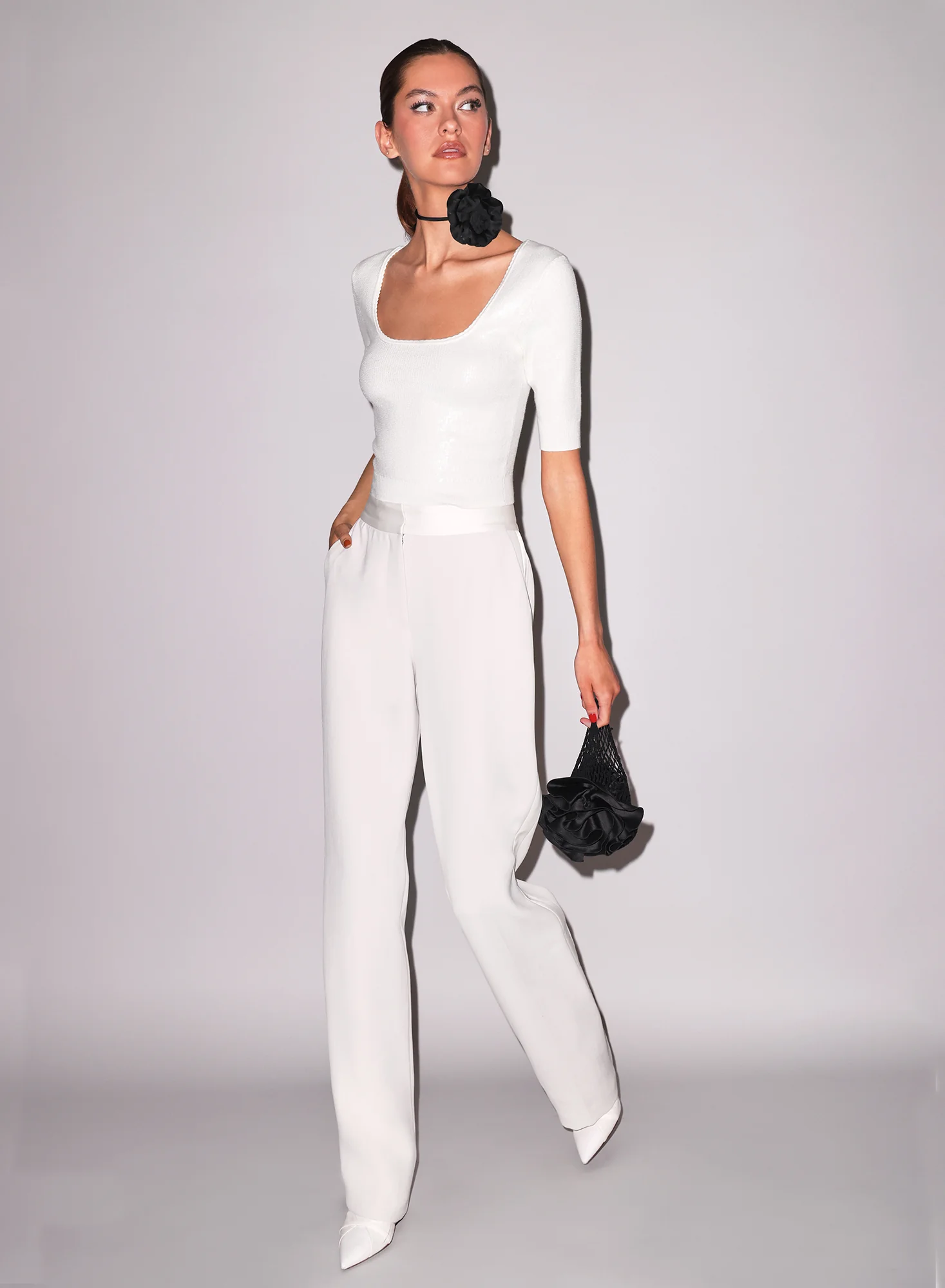 Sequin Knit Scoop Neck Top - Image 2