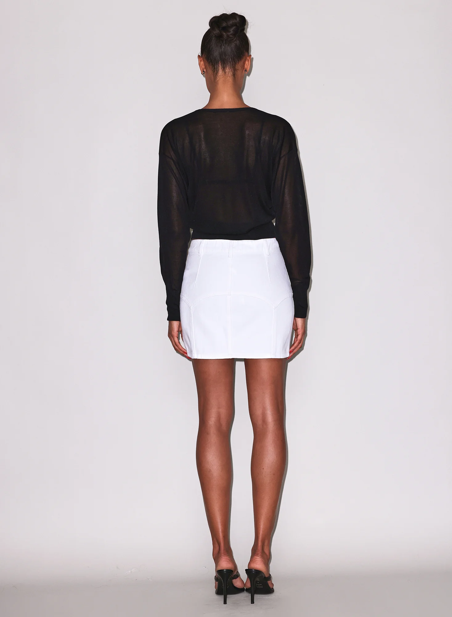 Sheer Knit V-Neck Sweater - Image 5