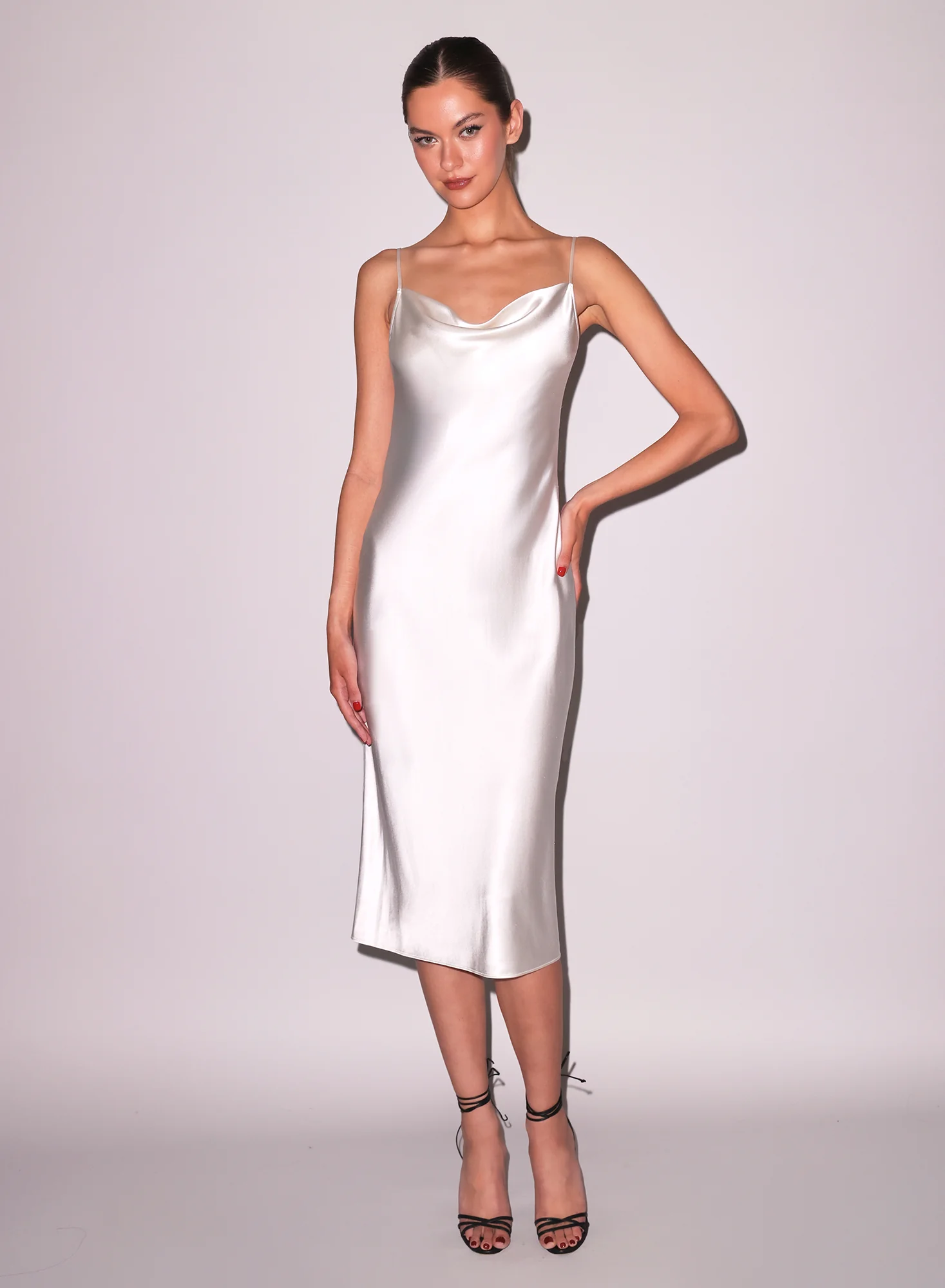 Silk Cowl Slip Dress