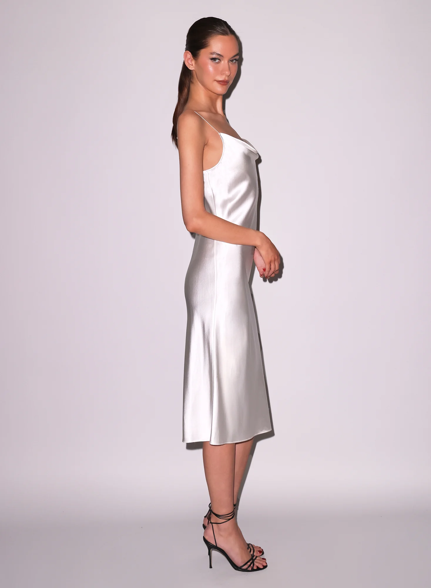 Silk Cowl Slip Dress - Image 5