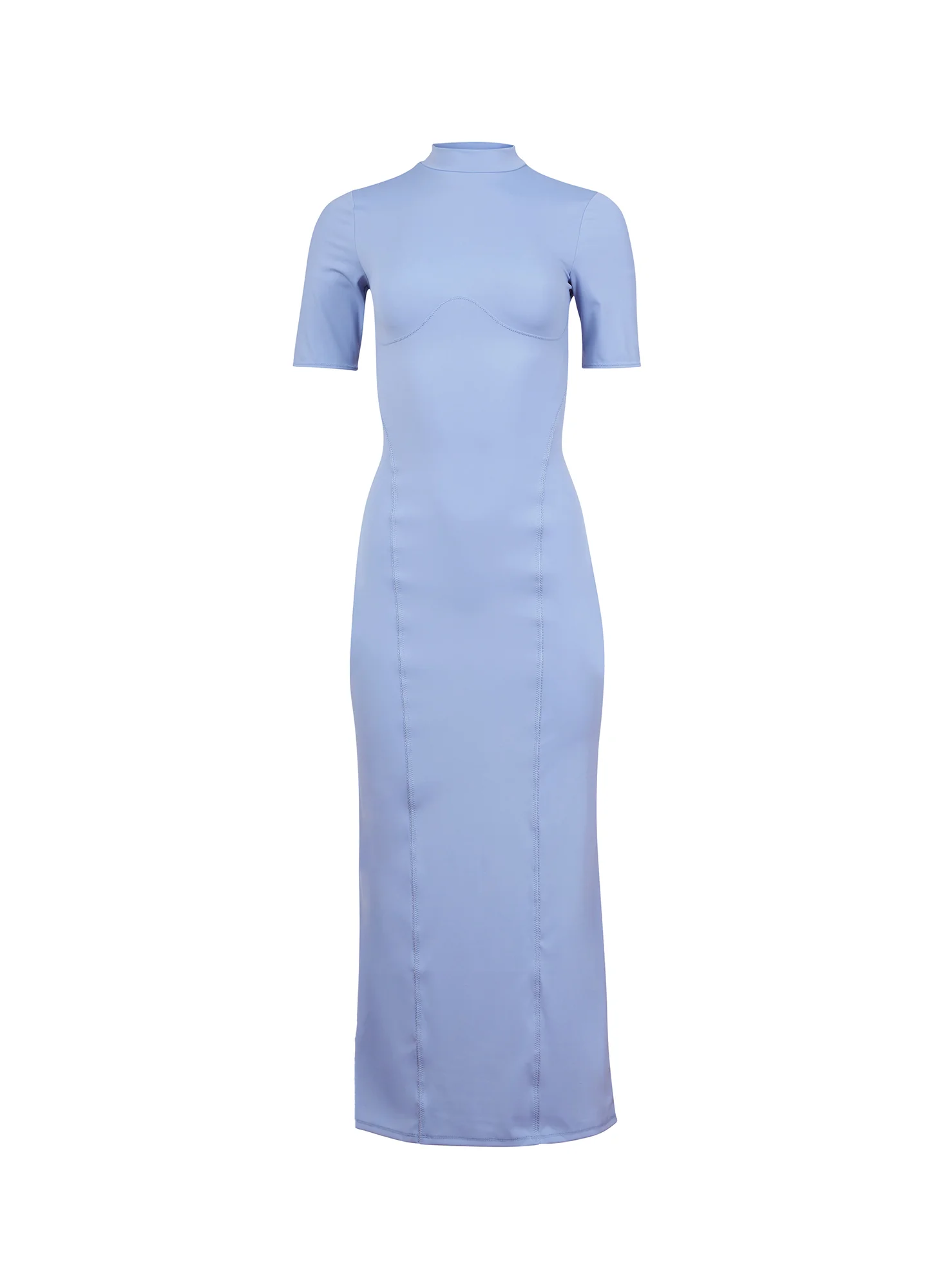 Sleek Jersey Mock Neck Dress - Image 4