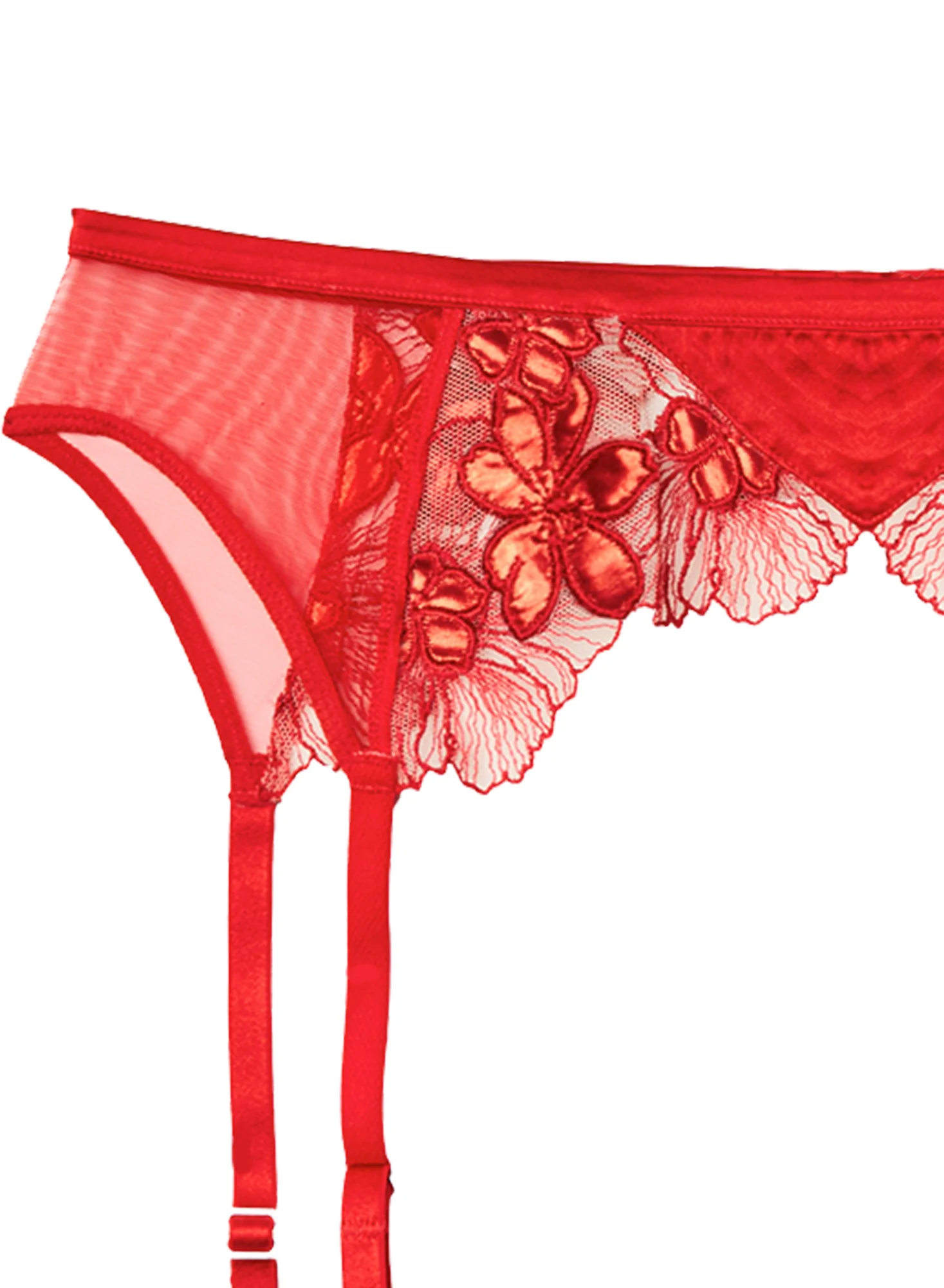 Violet Embroidered Garter Belt - Image 4